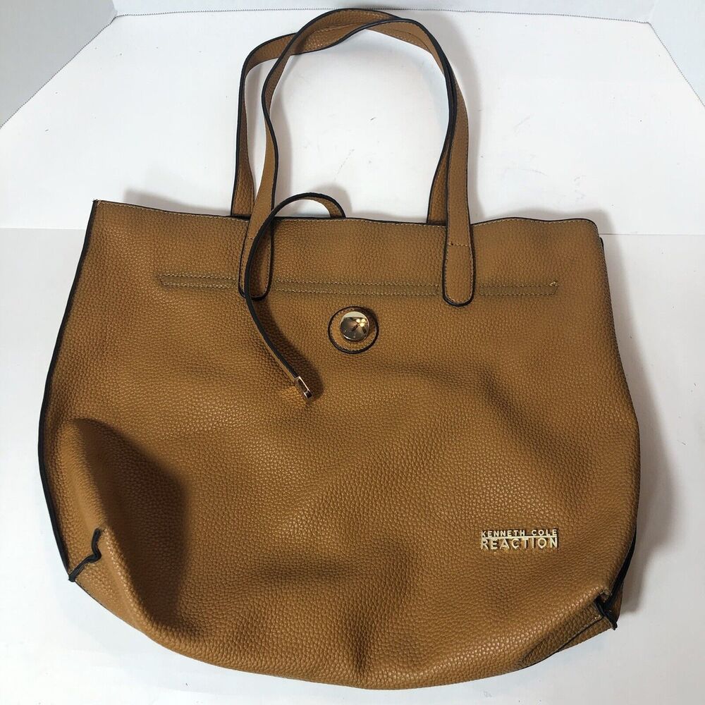 Kenneth Cole‎ Reaction Purse Tote Carry All Women's Large 17.5"x14" Flat Gold B4